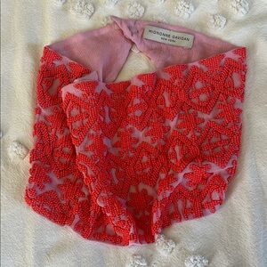 NWT Mignonne Gavigan Vibrant Pink and Red Beaded Scarf